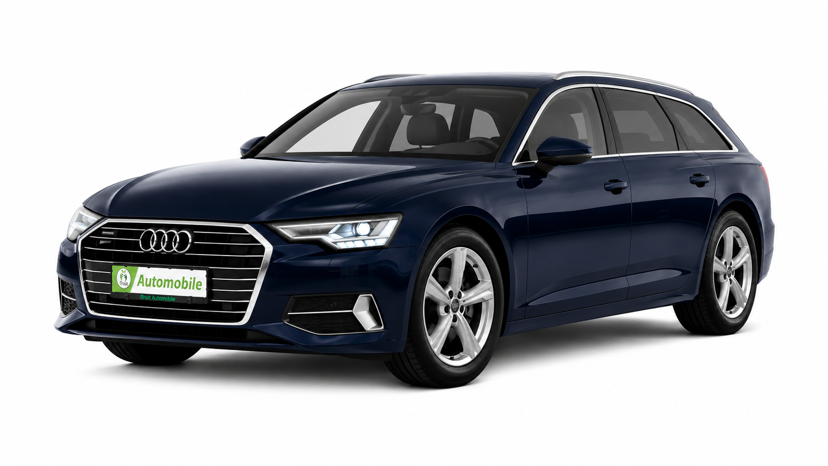 Dunkelblauer Audi Gebrauchtwagen bei iTrust Automobile in Solingen.