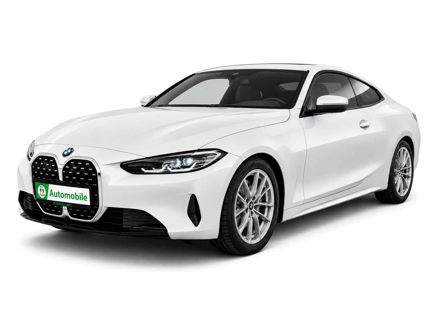 Weißes BMW 4er Coupé Gebrauchtwagen bei iTrust Automobile in Solingen.